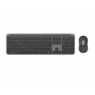Produktbild von Logitech Signature Slim Combo MK950, Kabellos, RF Wireless + Bluetooth, Scherenschalter, QWERTZ, Graphit, Maus enthalten