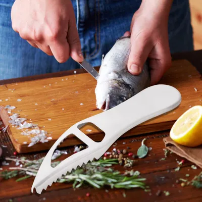 Produktbild von Stück Edelstahl-Fischschuppenentferner, Küchenschuppenentferner, manuelles Werkzeug zum Entfernen von Fischschuppen