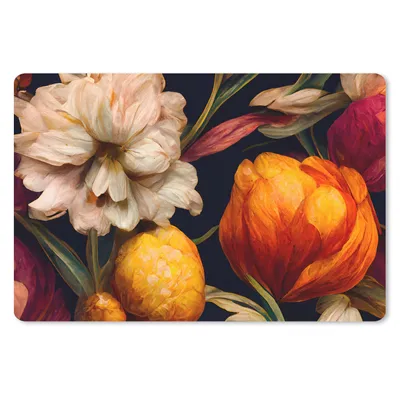 Produktbild von MuchoWow® Schreibtischunterlage Blumen - Pflanzen - Weiß 60x40 cm - XXL Mauspad - Großes Mauspad