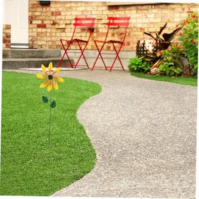 Produktbild von 2 Stück Blumen-Gartendekor aus Metall mit Windmühlenform und Gartenskulptur