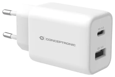 Obrázok produktu pre Nabíjačka Conceptronic 2Port 33W 1xUSB-C PD biela