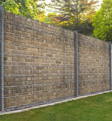 Produktbild von Sichtschutzstreifen helle Ziegelsteine Sichtschutz Garten Zaun - 250x180cm