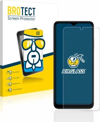 A product packaging box for a screen protector, with a smartphone displaying the screen protector.
