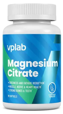 Produktbild von VPLab Magnesiumcitrat 402mg 90 Weichkapseln Magnesium für Muskeln Nerven Energie
