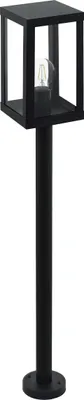 Produktbild von EGLO Außen-Stehlampe Alamonte 1, 1 flammige Außenleuchte, Stehleuchte aus Stahl verzinkt in Schwarz und Glas in Transparent, E27 Fassung, IP44