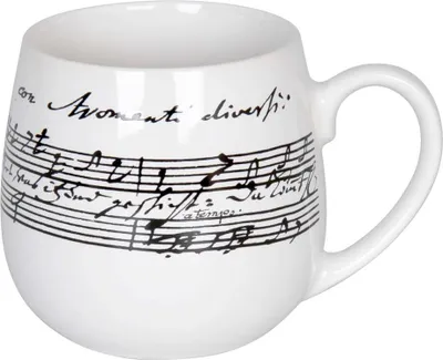 Produktbild von Könitz Cantata Kuschelbecher, Kaffeebecher, Kaffeetasse, Kaffee Tasse, Teetasse, Porzellan, Weiß / Schwarz, 420 ml, 11 7 343 0637