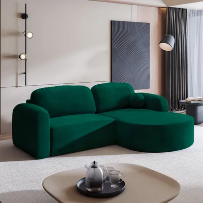 Produktbild von Masseno Ecksofa AMILIA M mit Schlaffunktion L-Form, Sofa mit Bettkasten, Wohnzimmersofa, Couch, Soffa, Bettsofa, Couchgarnitur- Grün, MONOLITH 37