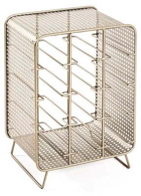 Productafbeelding van Flessenrek Goud voor 12 Flessen - Metalen Gaatjeslook Wijnrek - Afmetingen: B 30 x H 46 x D 24 cm