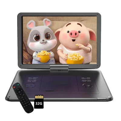 Produktbild von 17,5" Tragbarer DVD-Player mit 15,6" HD-Drehbildschirm ideal fürs Auto 6 Stunden Akkulaufzeit intelligente Speicherwiedergabe Alle Region mit 32G
