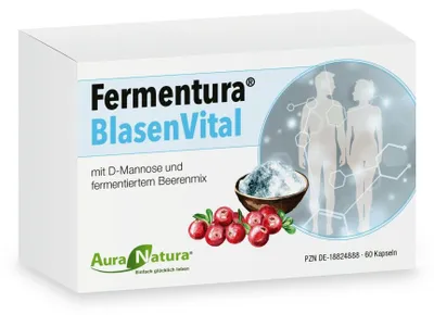 Produktbild von Aura Natura Fermentura Blasenvital - mit D-Mannose, Cranberry-Extrakt - 60 vegane Kapseln