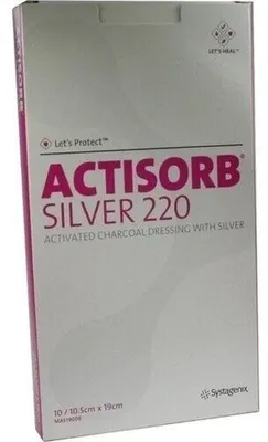 Productafbeelding van ACTISORB 220 Silver, zilverkleurig, 9,5x6,5 cm, steriel, 10 stuks