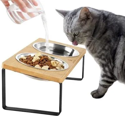 Obrázok produktu pre Miska na krmivo pre mačky Ergonomická nerezová miska Sada misiek pre mačky