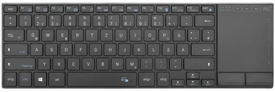 Obrázek produktu pro Bezdrátová klávesnice s touchpadem + Bluetooth. Černá barva. Dva způsoby připojení