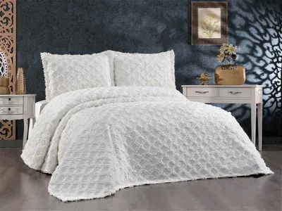 Produktbild von L'Essentiel Linge de Maison, Harem - Cream, Doppelbett-Tagesdecken-Set, Creme, 100 % CHENILLE, 240 x 260 cm