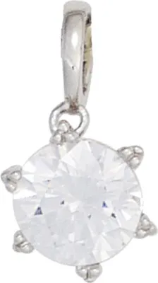 Produktbild von Solitär Anhänger mit Zirkonia weiß 333 Gold Weißgold Halsschmuck Damen