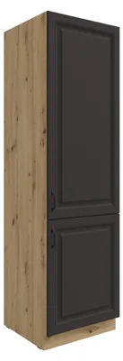 Produktbild von Küchen Hochschrank 60 cm Stilo Grau + Eiche Artisan Küchenzeile Küchenblock