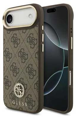 Produktbild von GUESS case passend für IPHONE 17 Air kompatibel mit MagSafe GUHMP17MP4GRMDEW (PU W/ 4G Strass Logo) brown