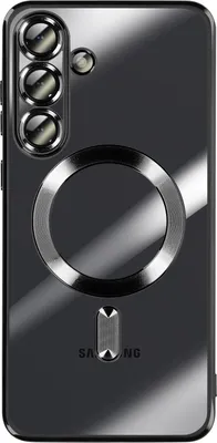 Produktbild von Avizar, MagSafe Hülle Galaxy S25 FE weich, Chromrand, Schwarz