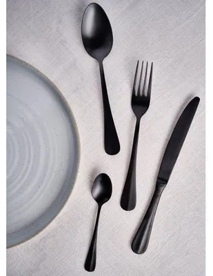 Immagine prodotto di Set di posate - STILE ELEGANTE E MODERNO - Eva, 24 pezzi - Nero opaco - Acciaio inossidabile - Design moderno
