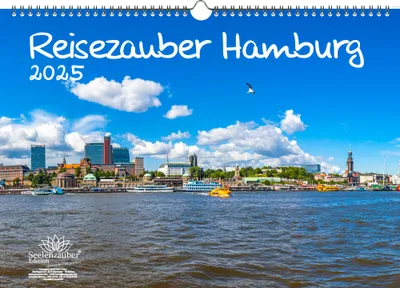 Produktbild von Reisezauber Hamburg DIN A3 Kalender für 2025 Hafen Reeperbahn Deutschland - Seelenzauber