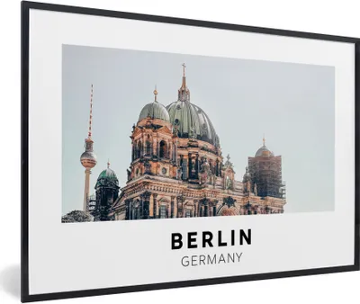 Produktbild von MuchoWow® Gerahmtes Poster Berlin - Deutschland - Domtoren 60x40 cm - Poster mit Schwarzem Bilderrahmen Wandposter Rahmen Foto Bilder - Printing - Wanddeko Schlafzimmer