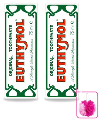 Zdjęcie produktu dla 2 sztuki pasty do zębów Euthymol Original - bez fluoru - 75 ml - zestaw ekonomiczny