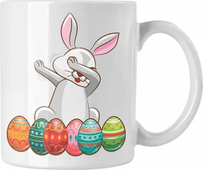Produktbild von Trendation - Tasse Ostern Ostergeschenke Kinder Jugendliche Geschenke Lustige Grafik Osterhase Dab (Weiß)