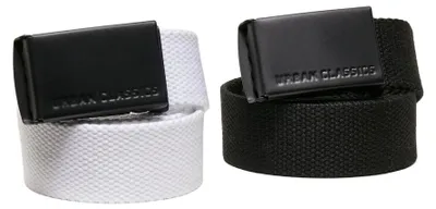 Obrázek produktu pro Urban Classics – opasky, plátěné, balení po 2 kusech, dětské TN287 (jednotná velikost) (černá/bílá)