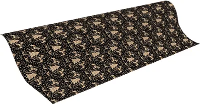 Produktbild von Clairefontaine Geschenkpapier Kraft Natur Rolle 50x0,70m Flora schwarz 223847C