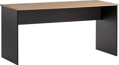 Produktbild von Schreibtisch 150x65cm, matt schwarz mit Eiche, ALNWICK-80