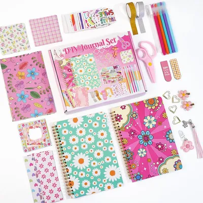 Produktbild von 111-teiliges DIY Mädchen-Tagebuch-Set – Kreatives Planer-Set mit Stickern, Washi-Tapes, Stiften & mehr