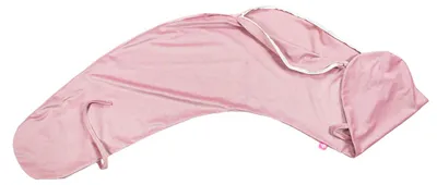 Produktbild von Samtkissenbezug für ein großes BabyUniverse Boomerang-Schwangerschaftskissen - Puderrosa