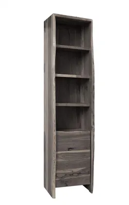Immagine prodotto di MASSIVMOEBEL24 | scaffale in legno di Acacia 45x36x185 grigio scuro laccato PURE ACACIA #605