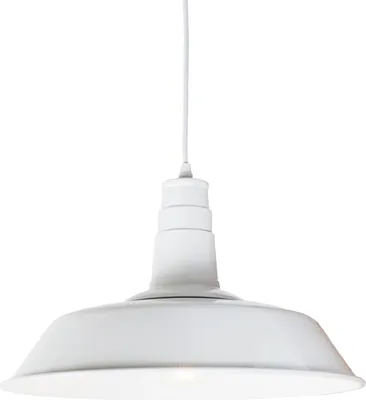 Zdjęcie produktu dla Biała lampa sufitowa w stylu industrialnym, średnica 36 cm, wysokiej jakości metal, gniazdo E27, nowoczesny i elegancki design