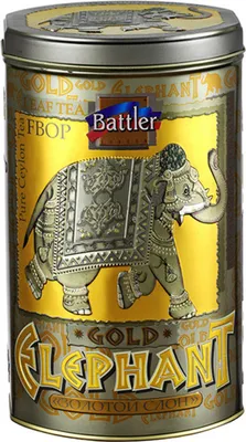 Produktbild von BATTLER Schwarzer Ceylon Tee Gold Elephant FBOP lose 400g Metalldose Schwarztee