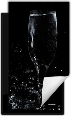 Produktbild von DarHaus Herdabdeckplatte 1 teilig 30x52 cm Anti Rutsch Matte Aufrollbar, schwarz - Wasser