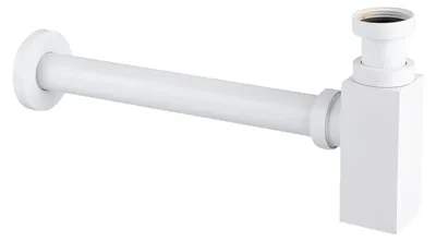 Immagine prodotto di Sifone quadrato per lavabo, in ottone, modello 1, colore bianco