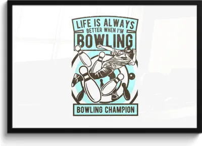 Produktbild von MuchoWow® MuchoWow® Gerahmtes Poster Bowling - Sport - Jahrgang 90x60 cm - Poster mit zchwarzem Bilderrahmen - Fotorahmen - Foto-Plakat