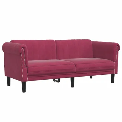 Produktbild von 2-Sitzer Sofa Weinrot Samt 182 x 77 x 74 cm