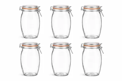 6er Set kugelförmige Einmachgläser 1900 ml mit Schraubdeckel – luftdicht & groß