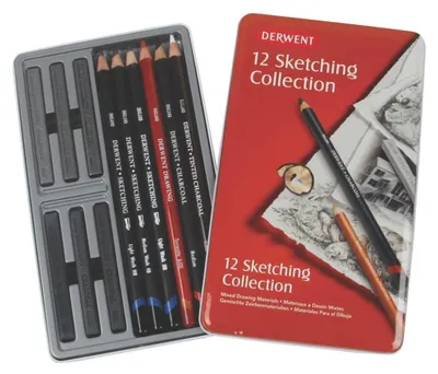 Image de Derwent - Kit de dessin, 12 pièces : crayons et accessoires artistiques