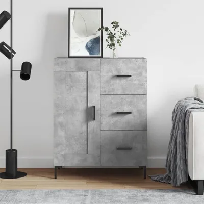 Image de vidaXL Sideboard gris béton 69,5x34x90 cm Bois composite