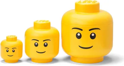 Image de Boîte de rangement Head Boy, lot de 3 pièces - LEGO