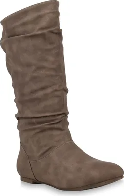 Produktbild von VAN HILL Damen Schlupfstiefel Warm Gefütterte Stiefel Schuhe 820241, Farbe: Khaki, Größe: 37