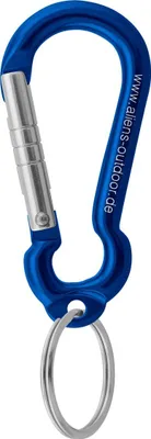 Blauer Materialkarabiner von Aliens; 6 cm; mit Schlüsselring; geeignet für Klettern.