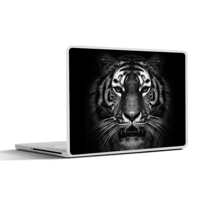 Produktbild von MuchoWow® Laptop Aufkleber Sticker Cover Tiger - Tiere - Schwarz - Weiß - Porträt - Wild 40x30 cm - Laptop Dekoration - Selbstklebend