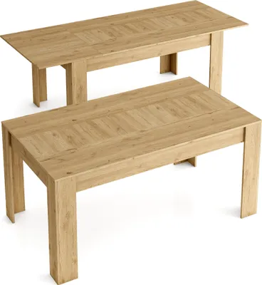 Produktbild von Esstisch 140cm ausziehbar 200cm, Farbe Naturale, 90.4x140.4/200.4x76.1 cm