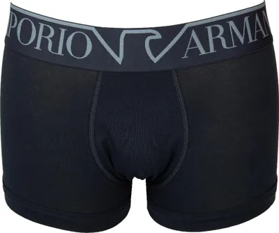 Obrázok produktu pre Pánske boxerky EMPORIO ARMANI, viditeľný gumený pás s logom, spodná bielizeň z elastického bavlneného materiálu, tovar č. 111389 4F516, EUR S – CN 165/90 – BR P – MX CH, 95 % bavlna, 5 % Elastan