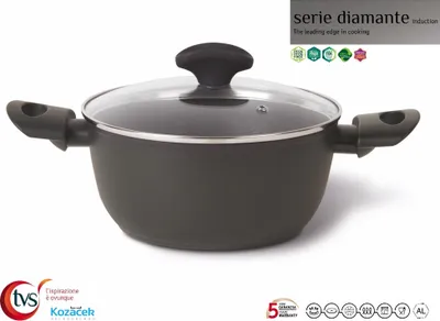 Zdjęcie produktu dla Nieprzywierający garnek ¤24cm 3,5L z pokrywką DIAMANTE PRO indukcja