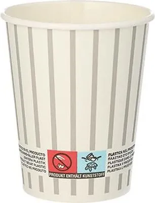 Produktbild von 400 Pappbecher 0,2 l grau / silber Heißgetränk Glühweinbecher Kaffee Becher